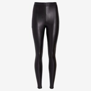 NWT Express Black Super High Waisted Faux Leather Leggings - XS